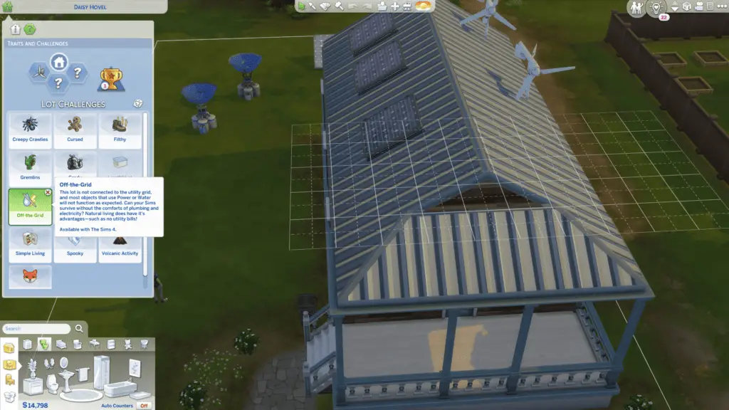 sims 4 off the gird lot challenge