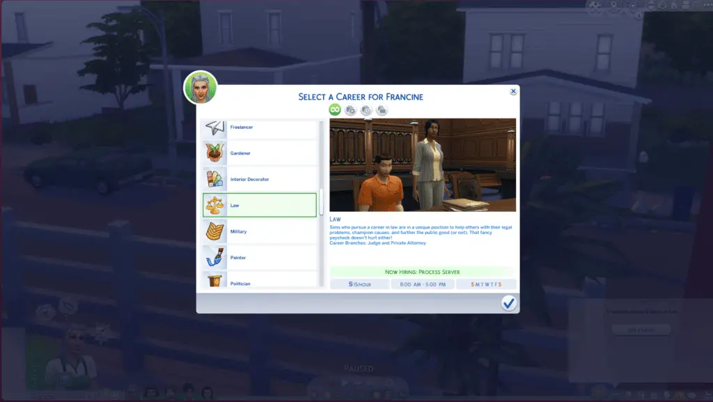 sims 4 law career